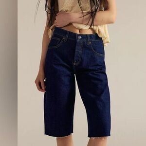 Free People We The Free Jam Session Relaxed Capri Jeans. NWT. Rinse